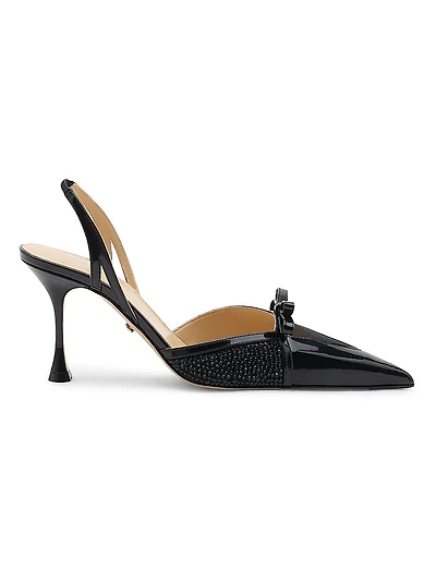 Triangle 65MM Patent Leather Slingback Pumps