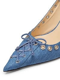 85MM Eyelet Denim Pumps