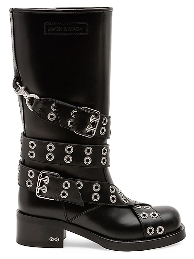 Buckle Vintage Leather Combat Boots