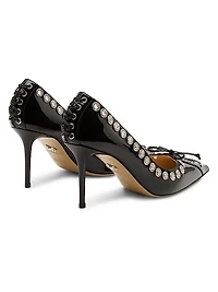 Embellished Corset Patent Leather Pumps