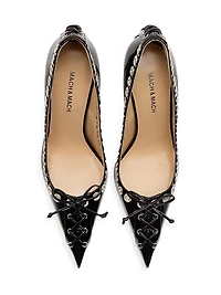 Embellished Corset Patent Leather Pumps