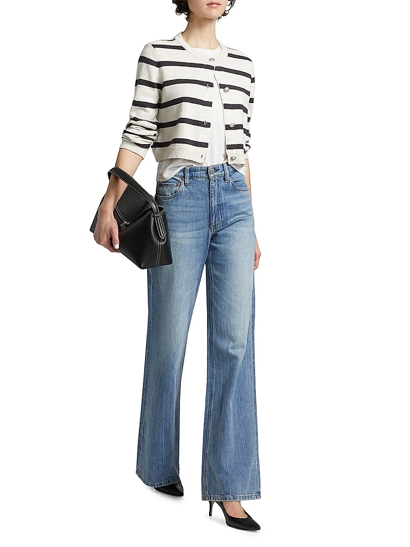 Striped Crop Cardigan