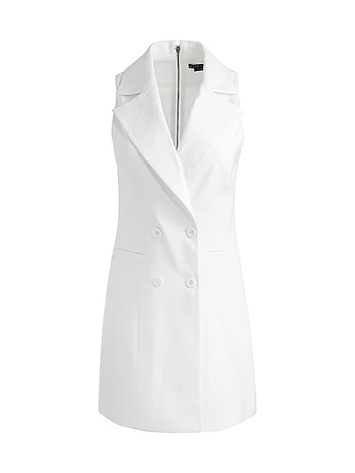 Meritt Linen-Blend Tuxedo Minidress