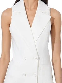 Meritt Linen-Blend Tuxedo Minidress