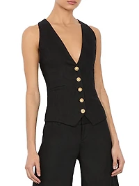 Mazie Deep V-Neck Slim Vest