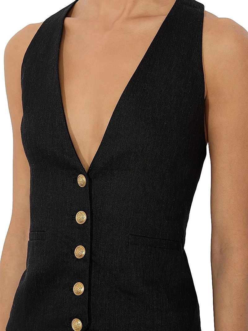 Mazie Deep V-Neck Slim Vest