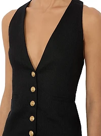 Mazie Deep V-Neck Slim Vest