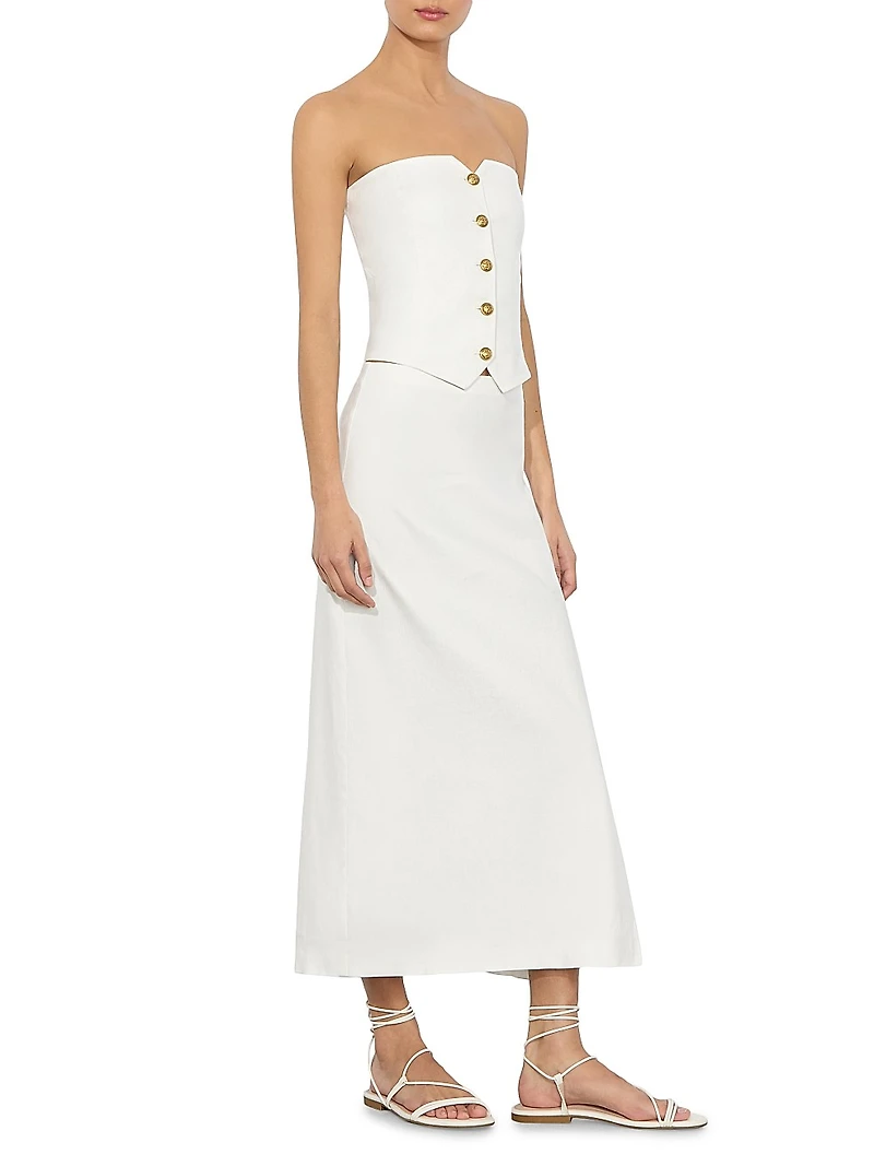 Maeve Linen-Blend Slip Skirt