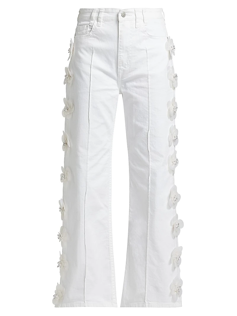 Daisy Embellished Colored Jeans
