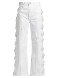 Daisy Embellished Colored Jeans