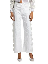 Daisy Embellished Colored Jeans