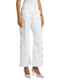 Daisy Embellished Colored Jeans