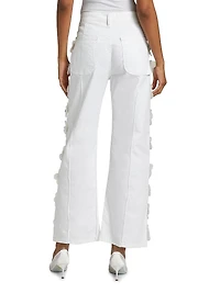 Daisy Embellished Colored Jeans