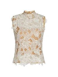 Karol Floral Embroidered Lace Top