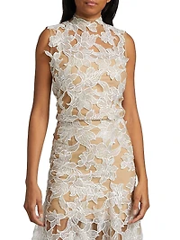 Karol Floral Embroidered Lace Top