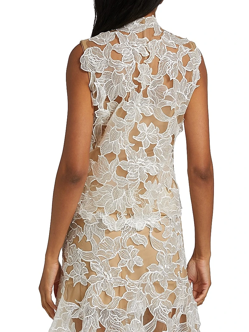 Karol Floral Embroidered Lace Top