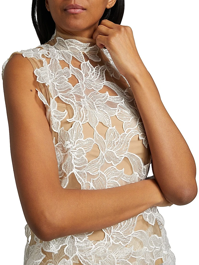 Karol Floral Embroidered Lace Top