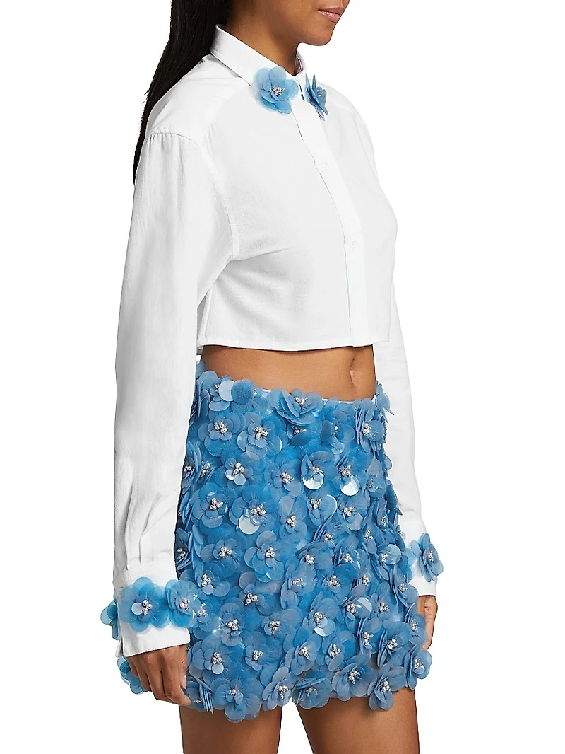 Movement Julia Organza Cotton Cropped Blouse