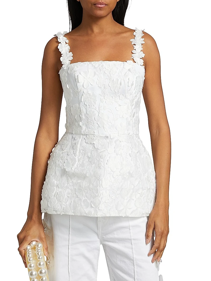 Marie Floral Lace Peplum Top