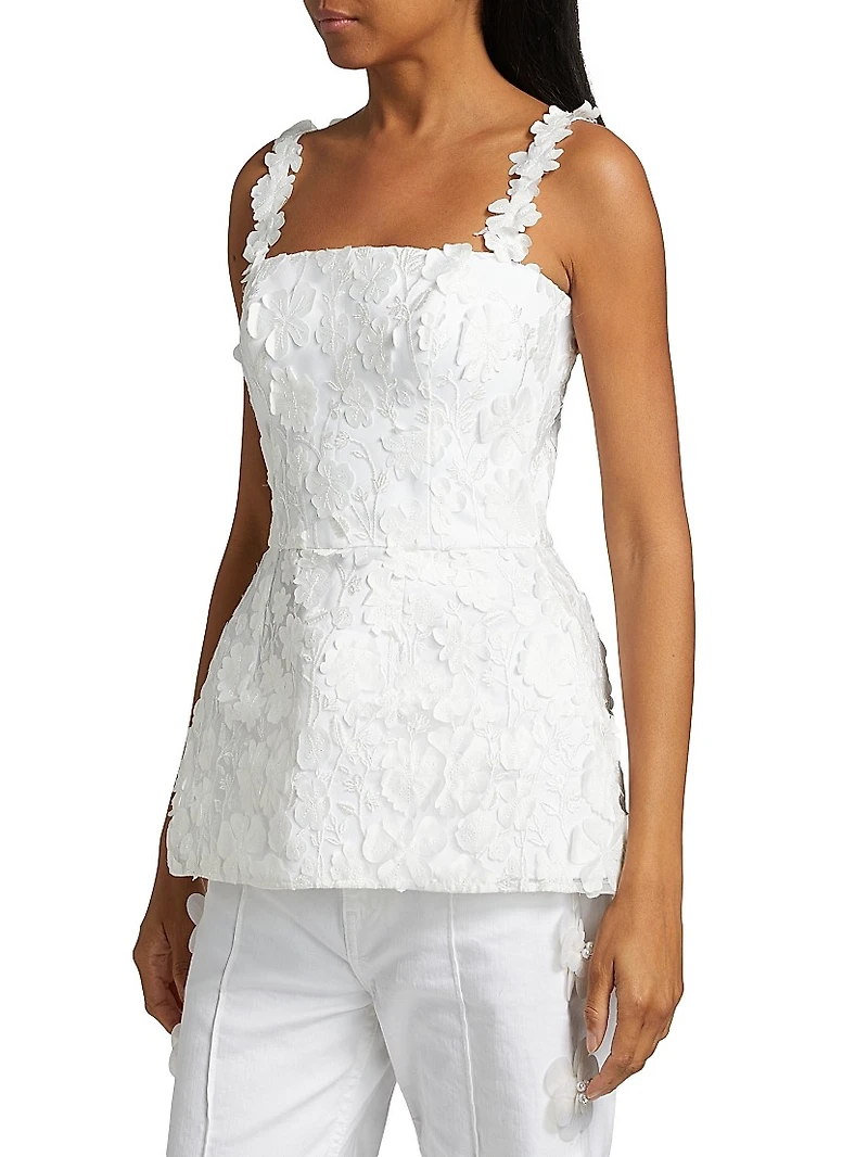 Marie Floral Lace Peplum Top