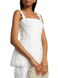 Marie Floral Lace Peplum Top