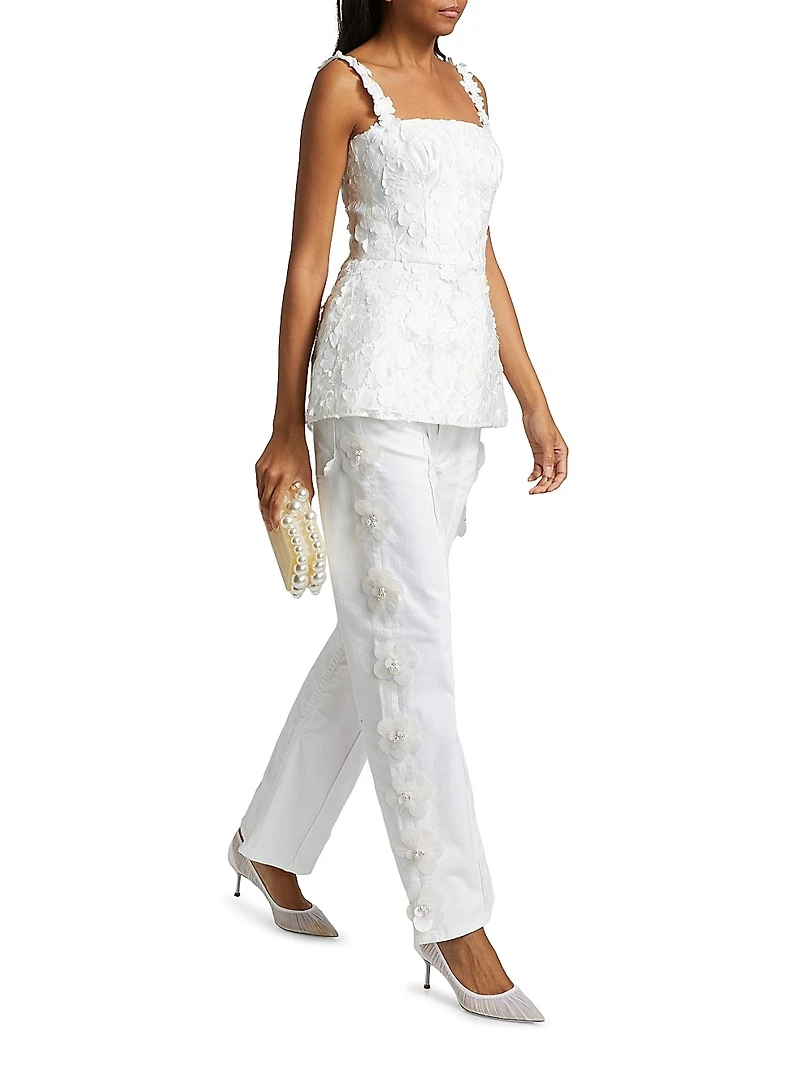 Marie Floral Lace Peplum Top