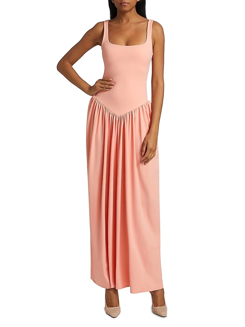 Viana Pleated Maxi Dress