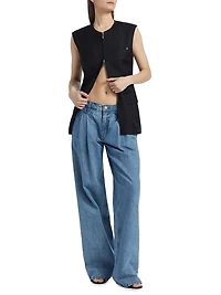 Wool Zip-Front Blazer Vest