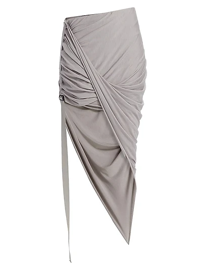 Wind Asymmetric Draped Miniskirt