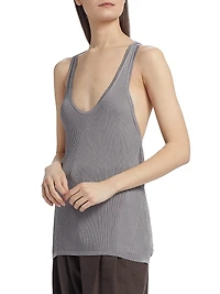 Rib-Knit Twist-Back Tank