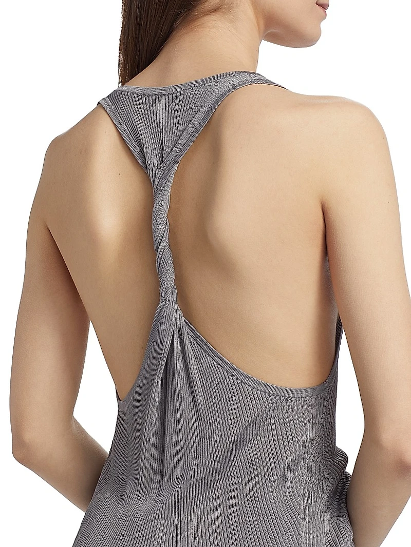 Rib-Knit Twist-Back Tank
