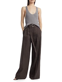 Rib-Knit Twist-Back Tank