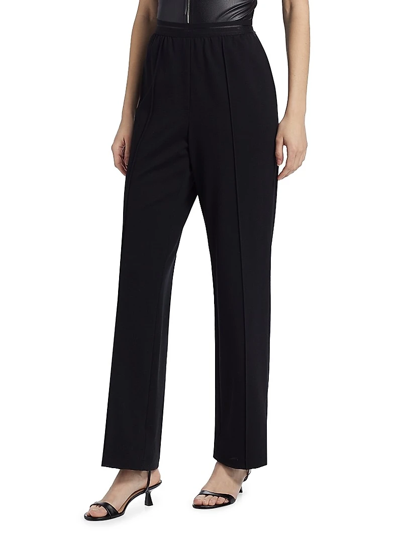 Pintuck Straight-Leg Pants
