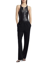 Pintuck Straight-Leg Pants