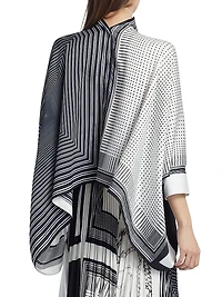 Four-Scarf Twill Button-Front Top