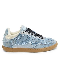 08 Denim Raw Edge Sneakers