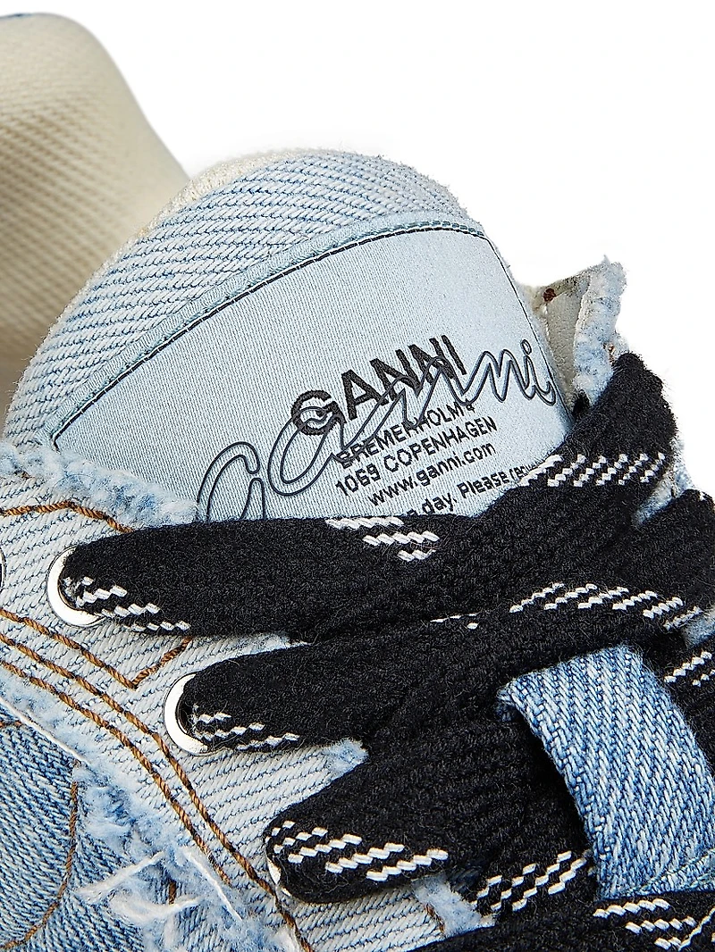 08 Denim Raw Edge Sneakers