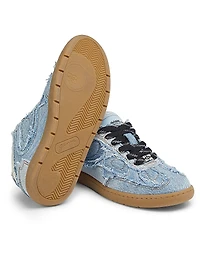 08 Denim Raw Edge Sneakers