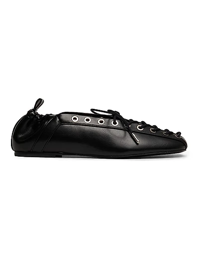 Lace-Up Ballerina Flats