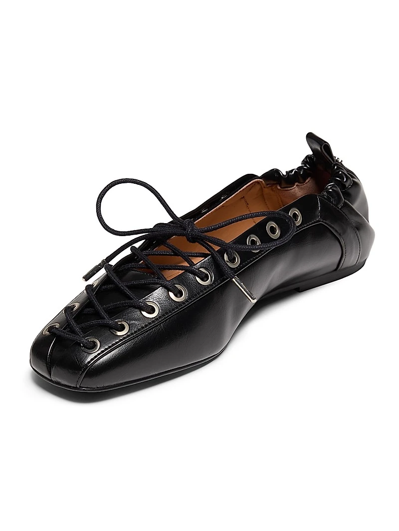 Lace-Up Ballerina Flats