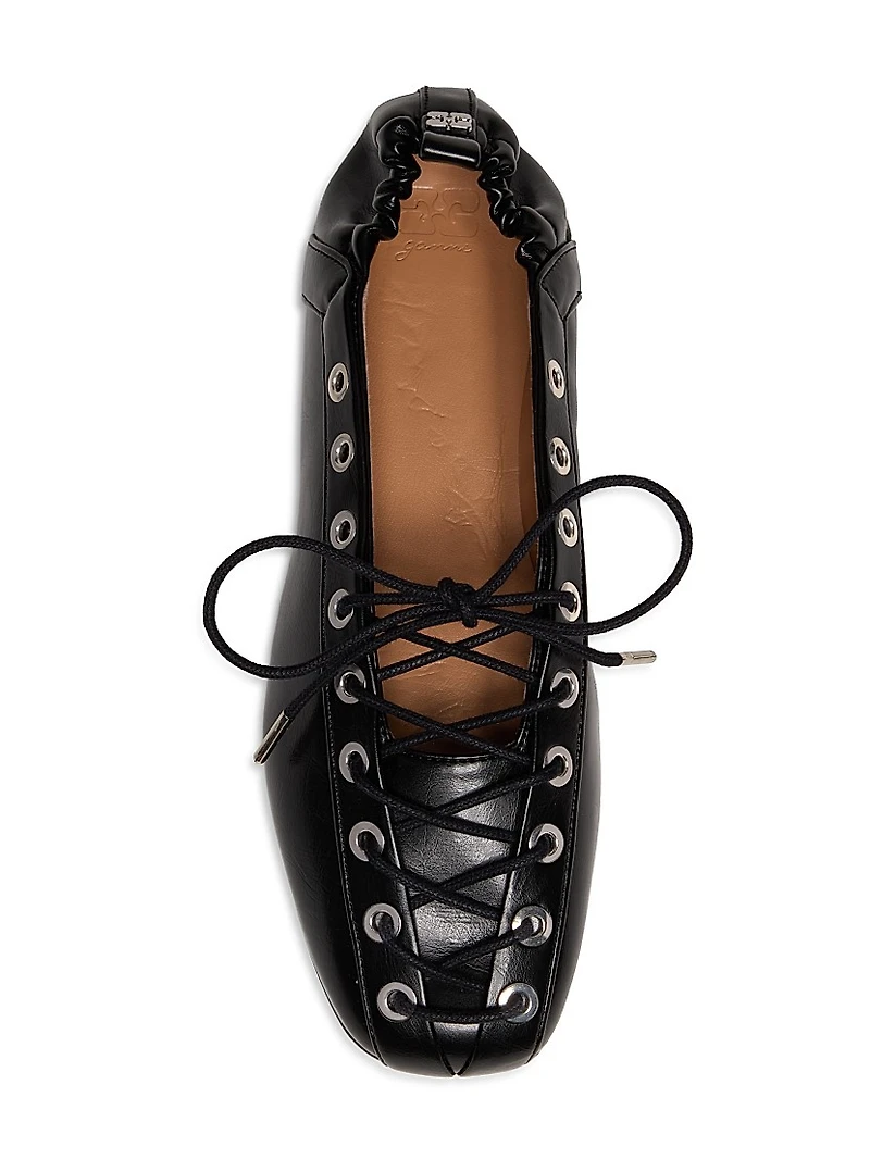 Lace-Up Ballerina Flats