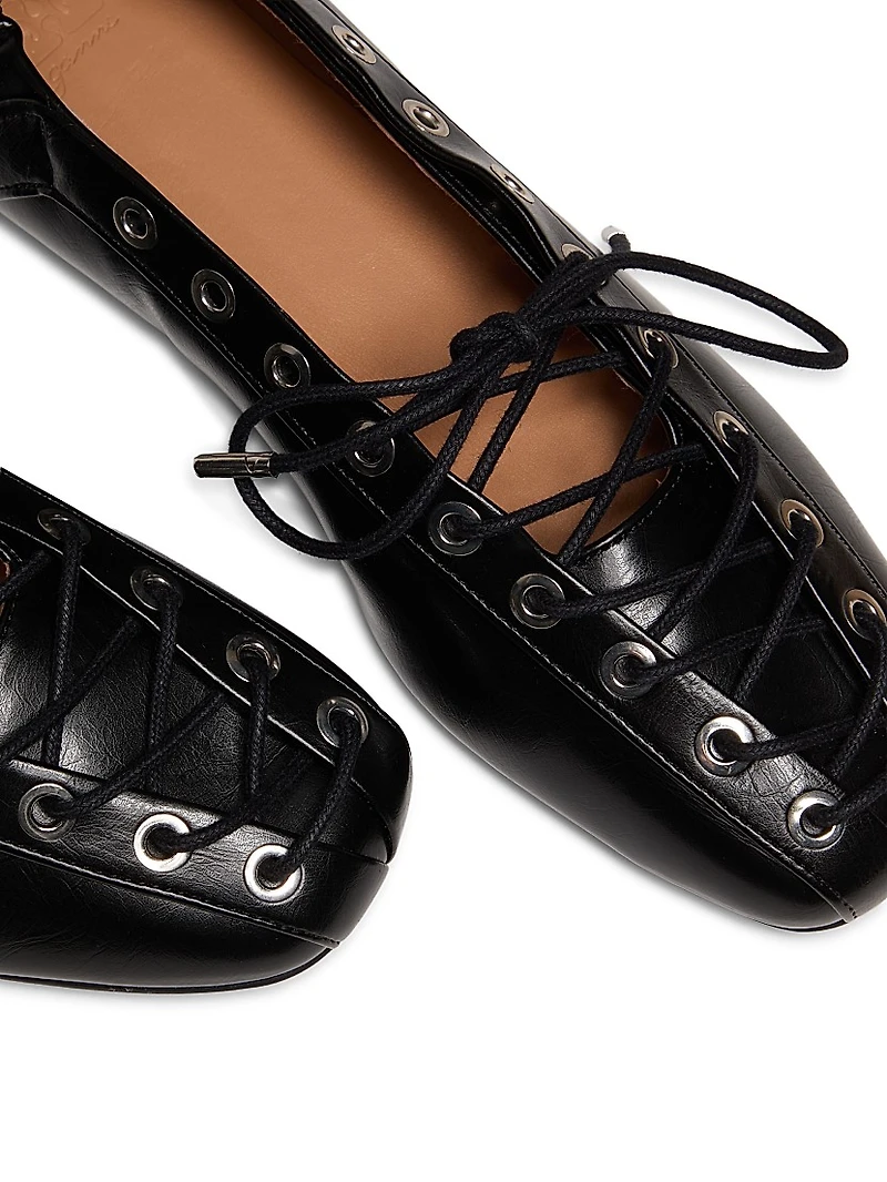 Lace-Up Ballerina Flats