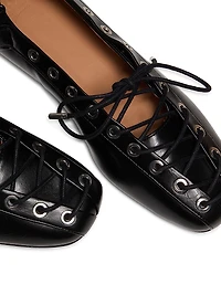 Lace-Up Ballerina Flats