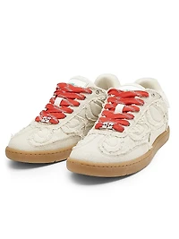 08 Canvas Raw Edge Sneakers