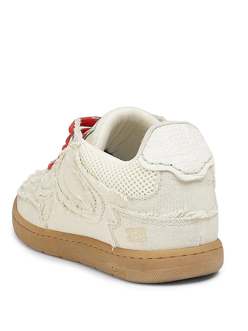 08 Canvas Raw Edge Sneakers