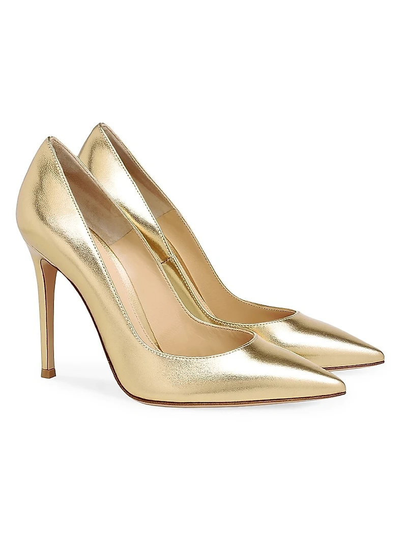 105MM Metallic Leather Pumps