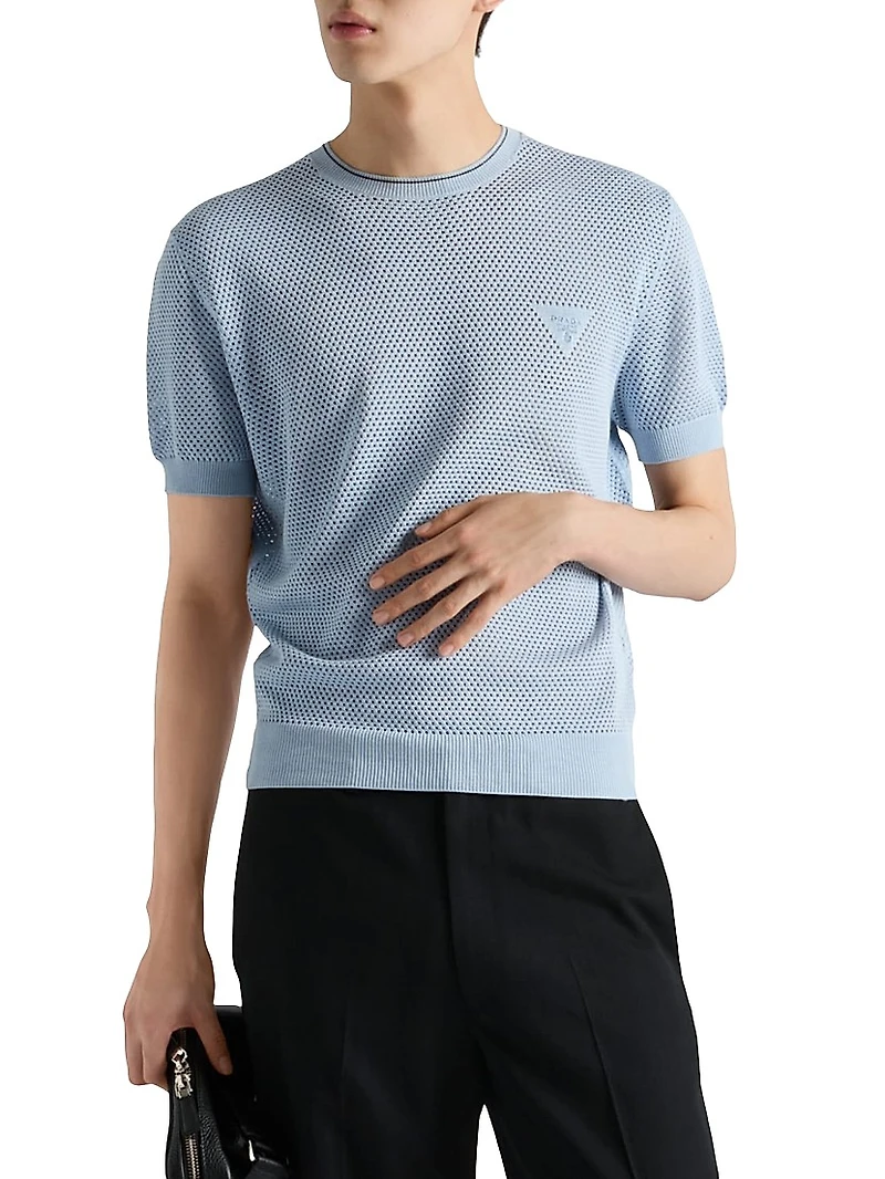 Silk and Cotton Crewneck Sweater