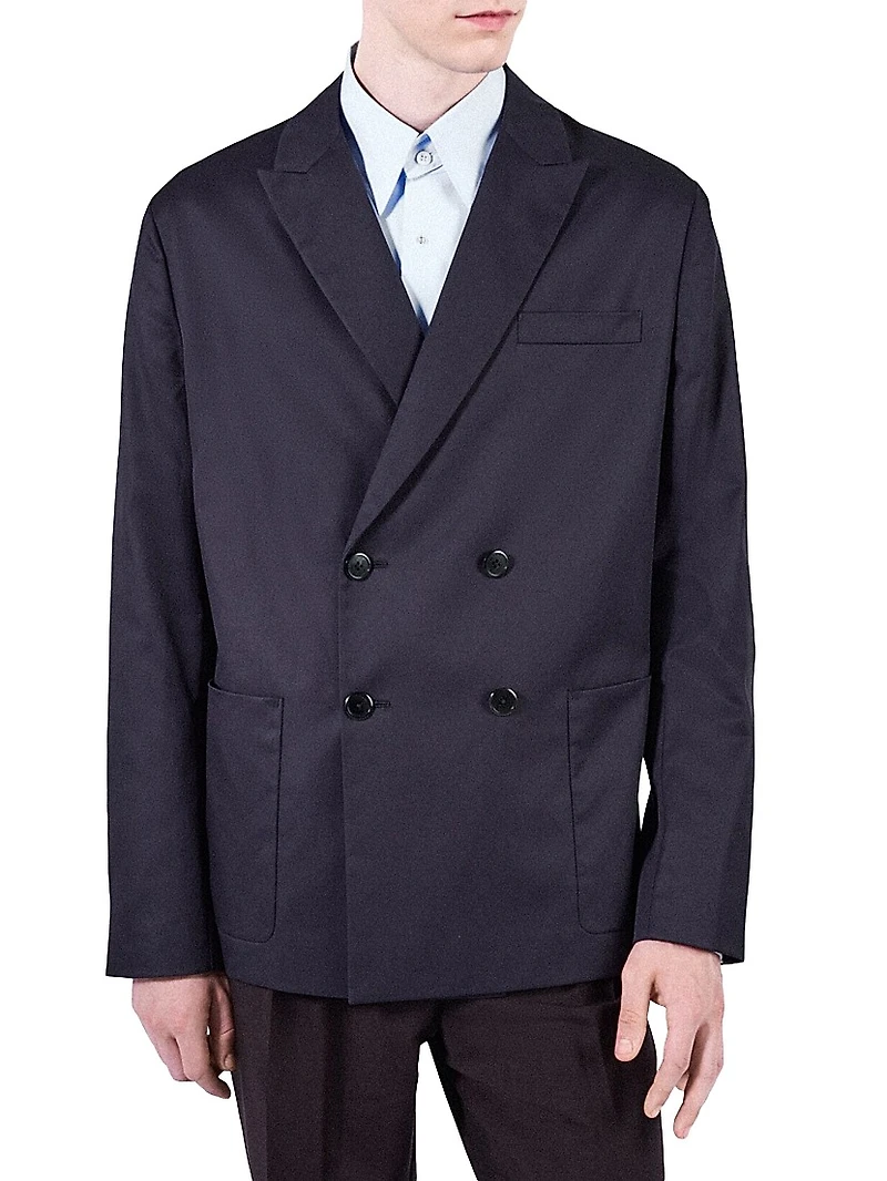 Double Breasted Cotton Blazer