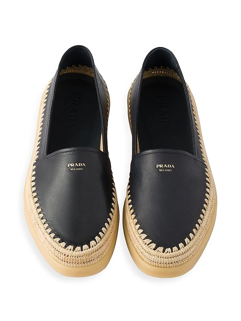 Nappa Leather Espadrilles Loafers