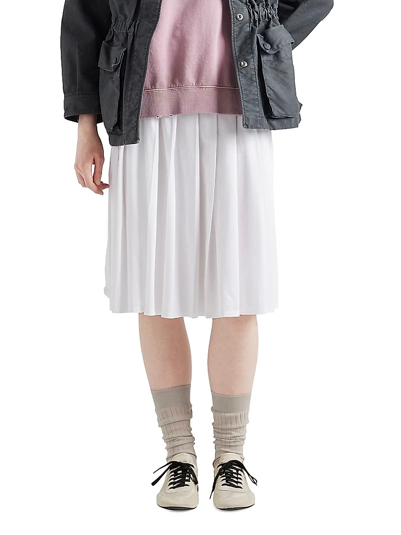 Pleated Jersey Skirt
